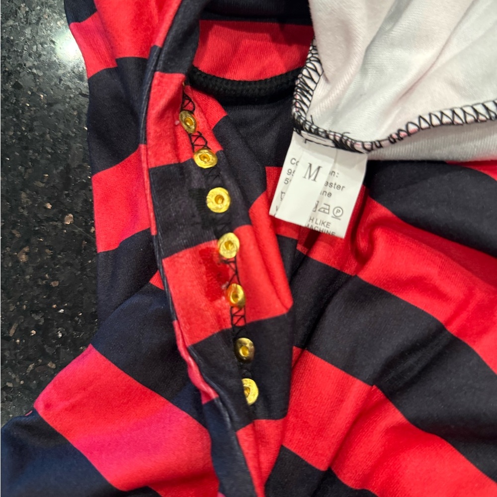 NEW Abbey Dawn Inspired Devil Horns Red Black Striped Hand Studded Hoodie Sz M - Picture 5 of 7